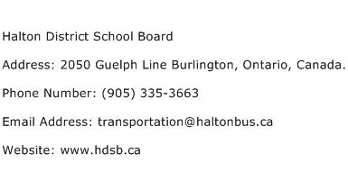 Halton District School Board Address, Contact Number of Halton District School Board