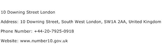 10 Downing Street London Address Contact Number