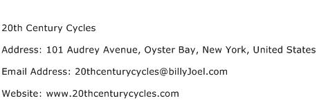20th Century Cycles Address Contact Number