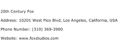 20th Century Fox Address Contact Number