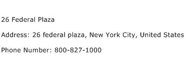 26 Federal Plaza Address Contact Number