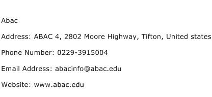 Abac Address Contact Number