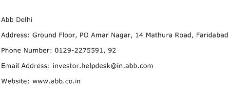 Abb Delhi Address Contact Number