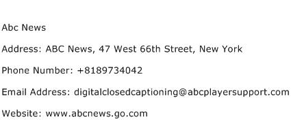 Abc News Address Contact Number