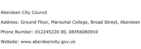 Aberdeen City Council Address Contact Number