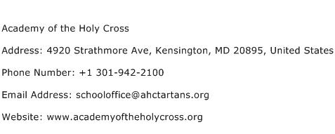 Academy of the Holy Cross Address Contact Number