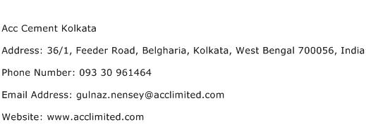 Acc Cement Kolkata Address Contact Number