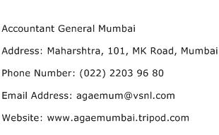 Accountant General Mumbai Address Contact Number