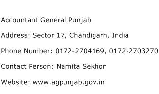 Accountant General Punjab Address Contact Number