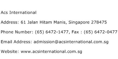 Acs International Address Contact Number