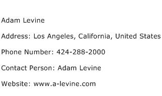 Adam Levine Address Contact Number