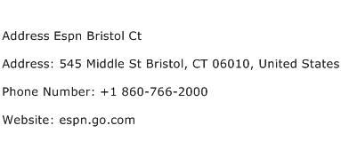 Address Espn Bristol Ct Address Contact Number