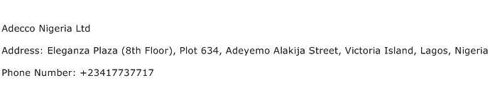 Adecco Nigeria Ltd Address Contact Number