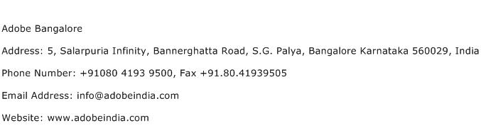 Adobe Bangalore Address Contact Number