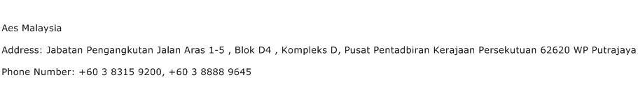 Aes Malaysia Address Contact Number