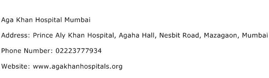 Aga Khan Hospital Mumbai Address Contact Number