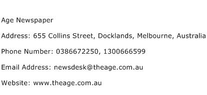 Age Newspaper Address Contact Number