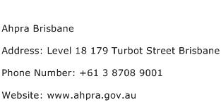 Ahpra Brisbane Address Contact Number