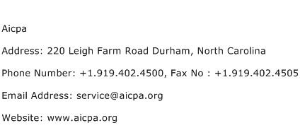 Aicpa Address Contact Number