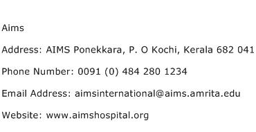 Aims Address Contact Number