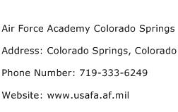 Air Force Academy Colorado Springs Address Contact Number