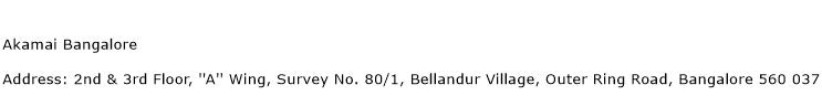 Akamai Bangalore Address Contact Number