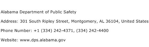 Alabama Department of Public Safety Address Contact Number
