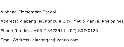 Alabang Elementary School Address Contact Number