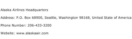 Alaska Airlines Headquarters Address Contact Number