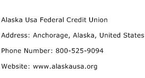 Alaska Usa Federal Credit Union Address Contact Number
