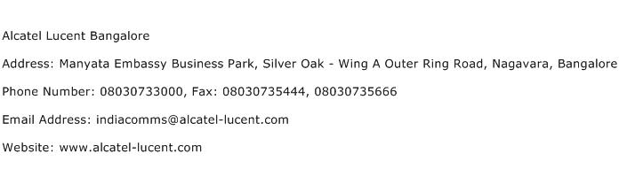Alcatel Lucent Bangalore Address Contact Number