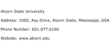 Alcorn State University Address Contact Number