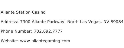 Aliante Station Casino Address Contact Number