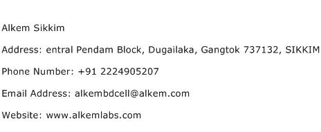 Alkem Sikkim Address Contact Number