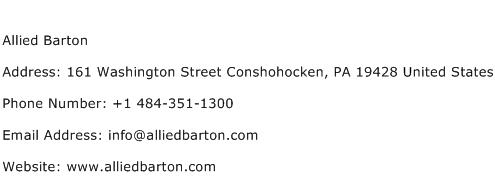 Allied Barton Address Contact Number