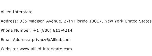 Allied Interstate Address Contact Number