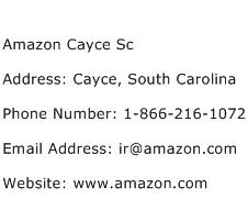 Amazon Cayce Sc Address Contact Number