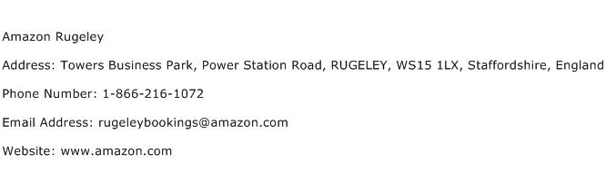 Amazon Rugeley Address Contact Number