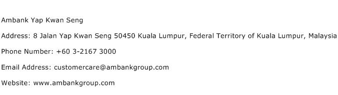 Ambank Yap Kwan Seng Address Contact Number