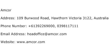 Amcor Address Contact Number