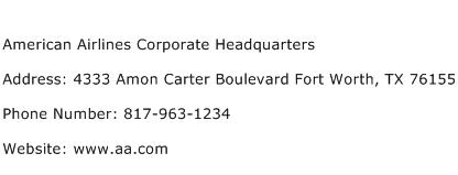 American Airlines Corporate Headquarters Address Contact Number