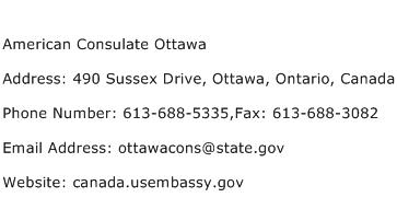 American Consulate Ottawa Address Contact Number