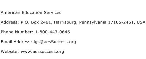 American Education Services Address Contact Number