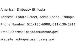 American Embassy Ethiopia Address Contact Number