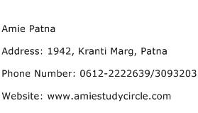 Amie Patna Address Contact Number
