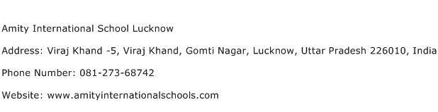 Amity International School Lucknow Address Contact Number