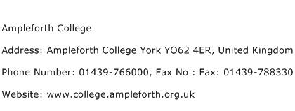 Ampleforth College Address Contact Number