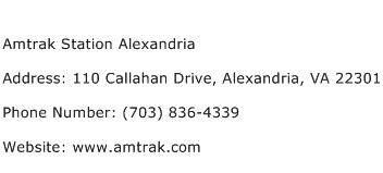 Amtrak Station Alexandria Address Contact Number