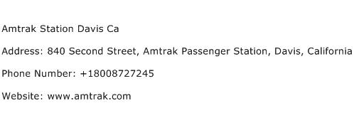 Amtrak Station Davis Ca Address Contact Number