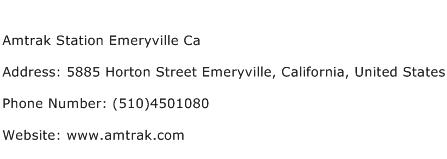 Amtrak Station Emeryville Ca Address Contact Number